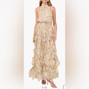1. State Gold and Cream Floral Maxi Dress NWT